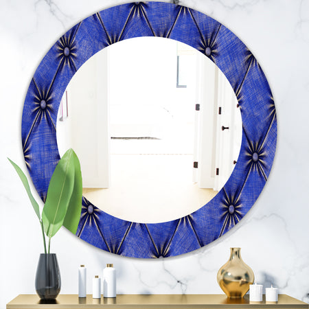 Leather Print V - Modern Mirror - Oval or Round Wall Mirror