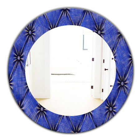 Leather Print V - Modern Mirror - Oval or Round Wall Mirror