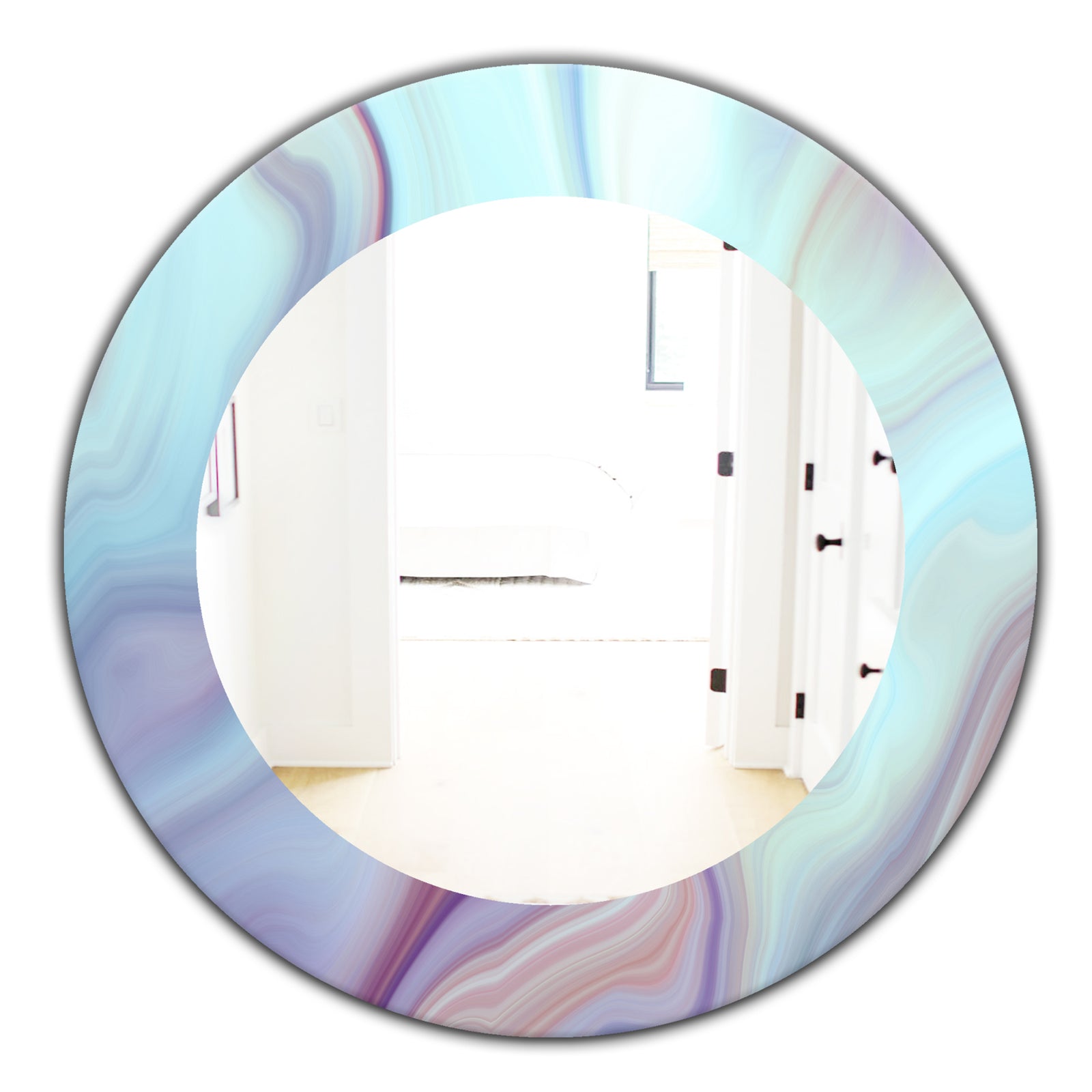 Marbled Geode 5 - Modern Mirror - Oval or Round Wall Mirror