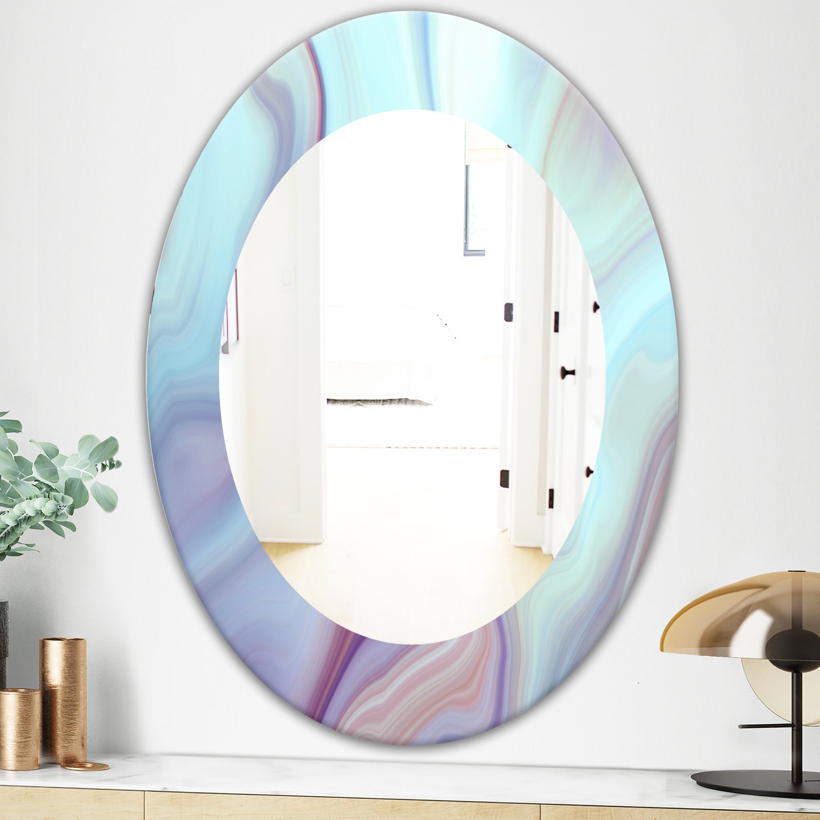 Marbled Geode 5 - Modern Mirror - Oval or Round Wall Mirror