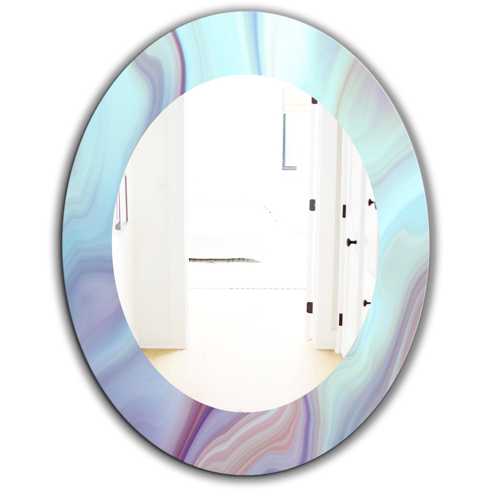 Marbled Geode 5 - Modern Mirror - Oval or Round Wall Mirror
