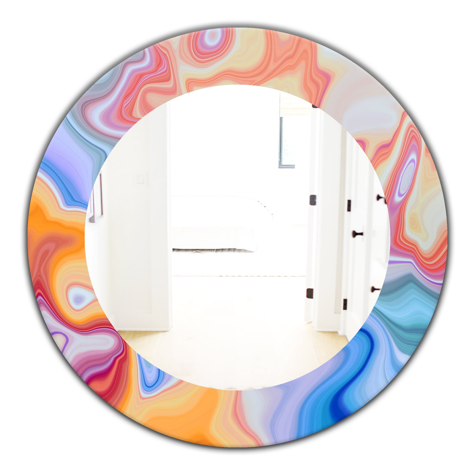 Marbled Geode 6 - Modern Mirror - Oval or Round Wall Mirror