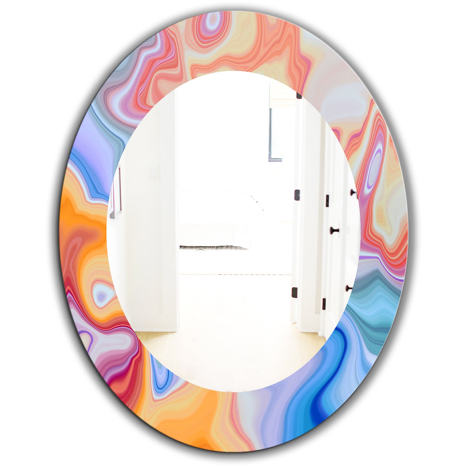 Marbled Geode 6 - Modern Mirror - Oval or Round Wall Mirror