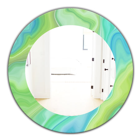 Marbled Geode 7 - Modern Mirror - Oval or Round Wall Mirror