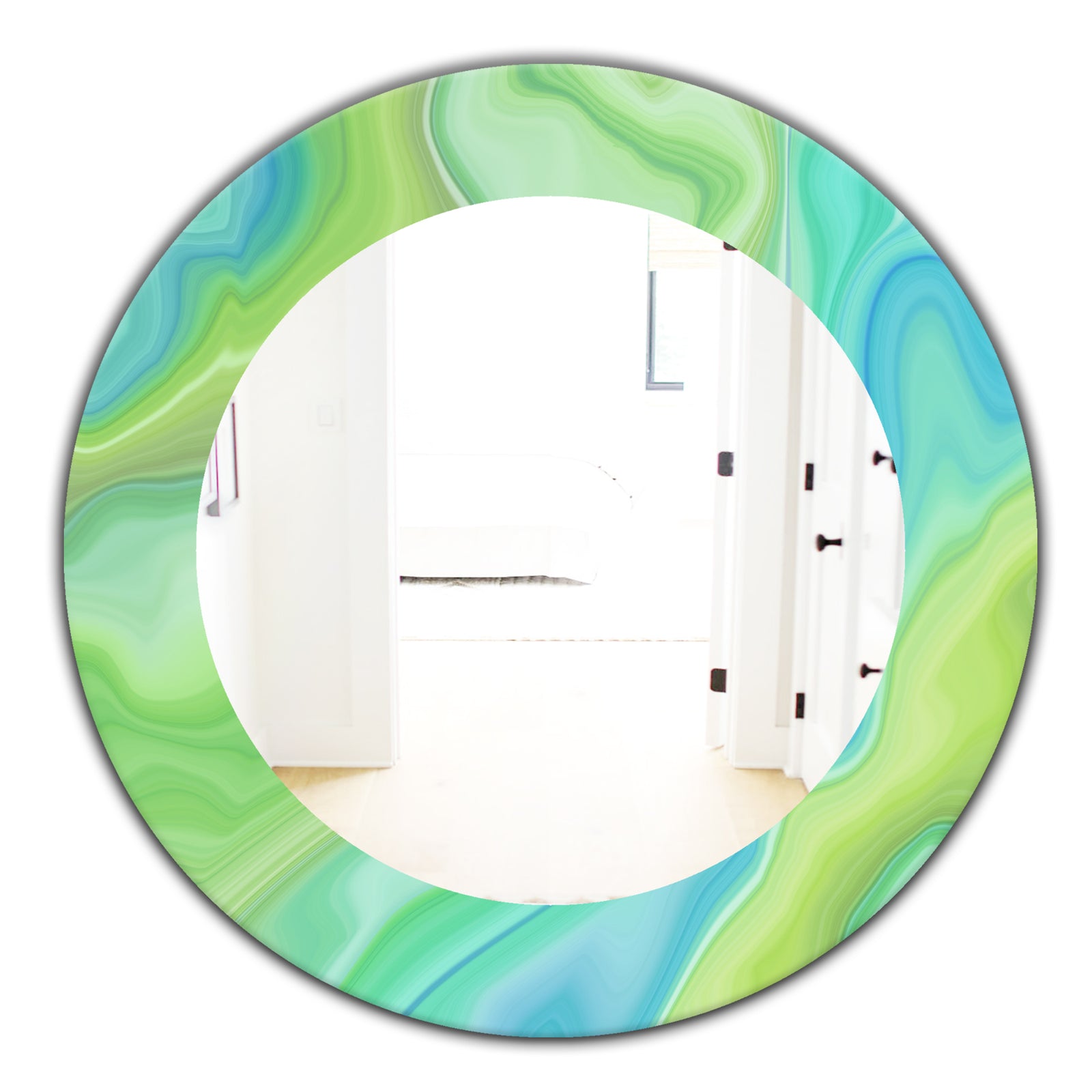 Marbled Geode 7 - Modern Mirror - Oval or Round Wall Mirror