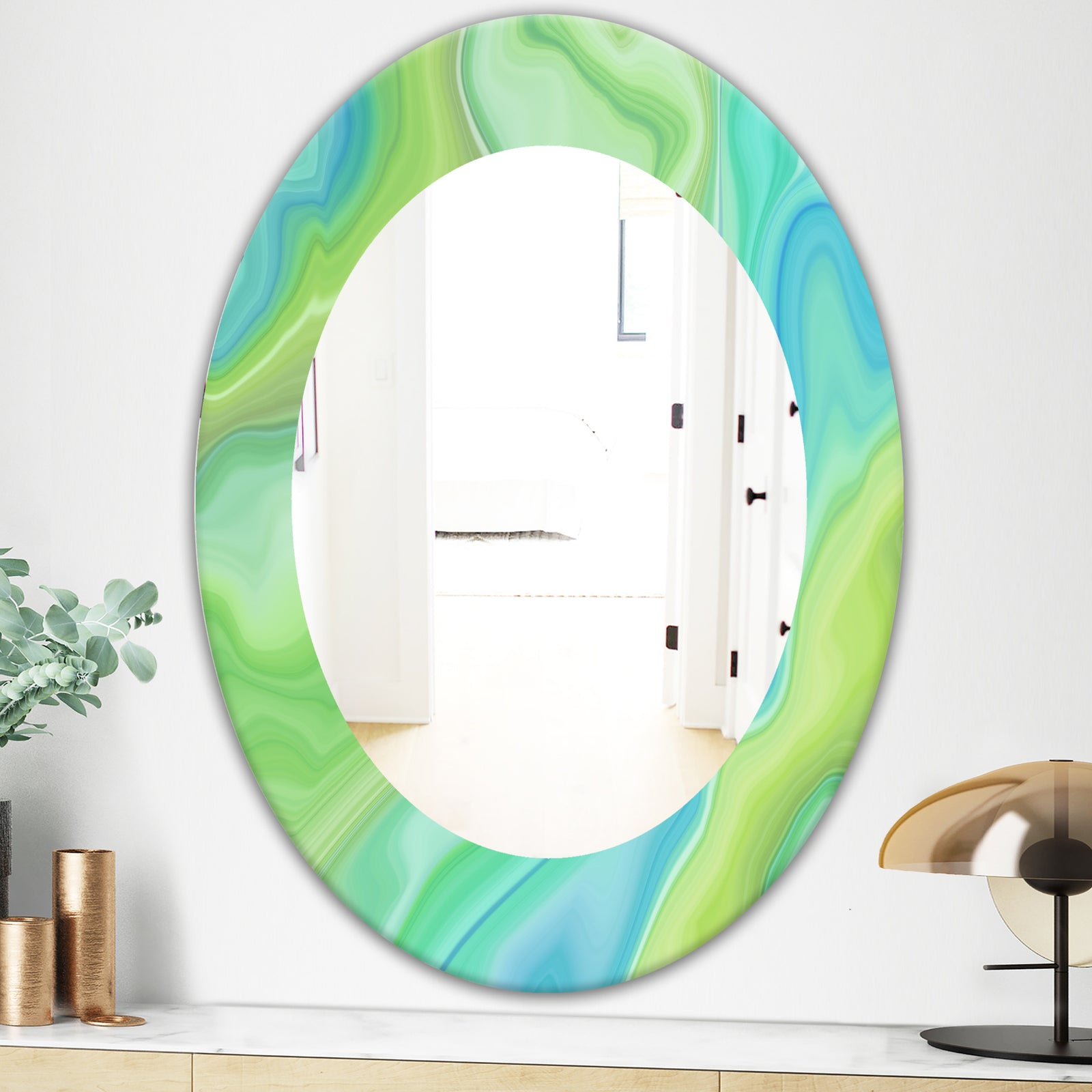 Marbled Geode 7 - Modern Mirror - Oval or Round Wall Mirror