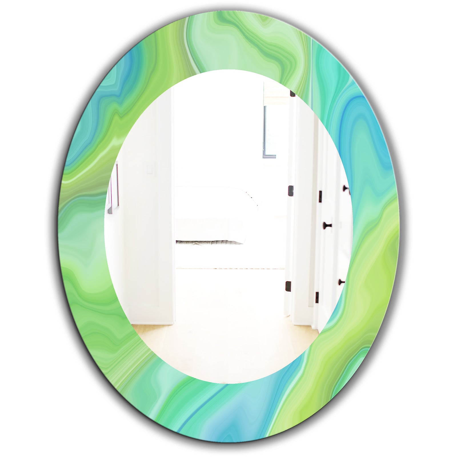 Marbled Geode 7 - Modern Mirror - Oval or Round Wall Mirror