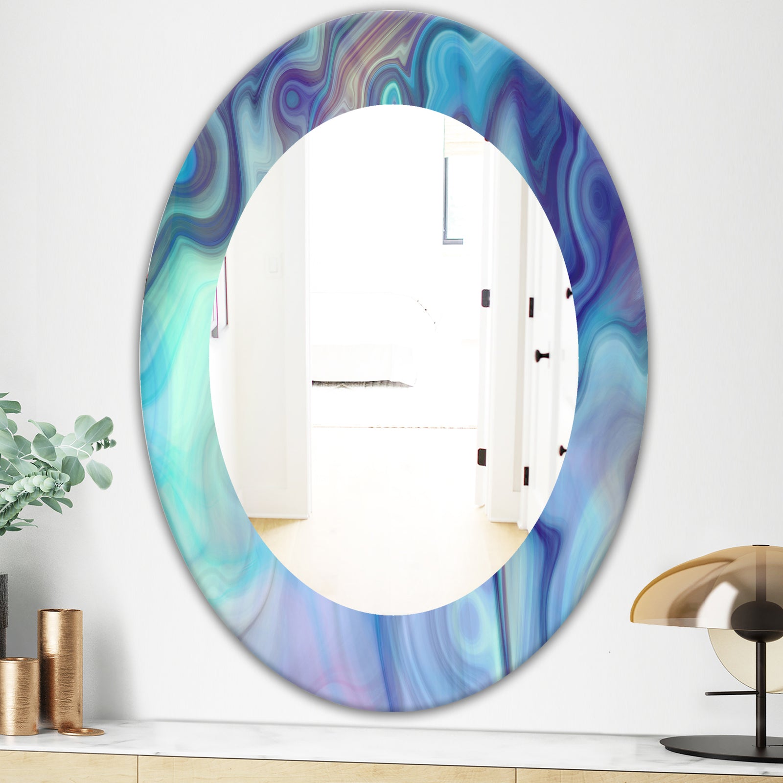 Porch & Den 'Marbled Geode 8 - Modern Mirror