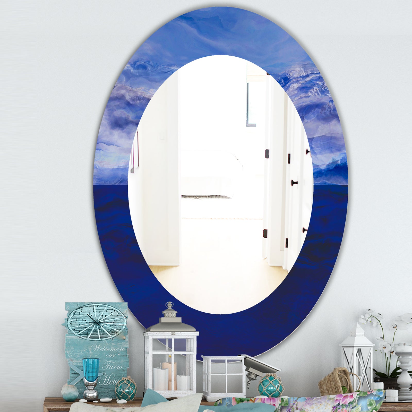 Blue Vibe - Traditional Mirror - Oval or Round Wall Mirror