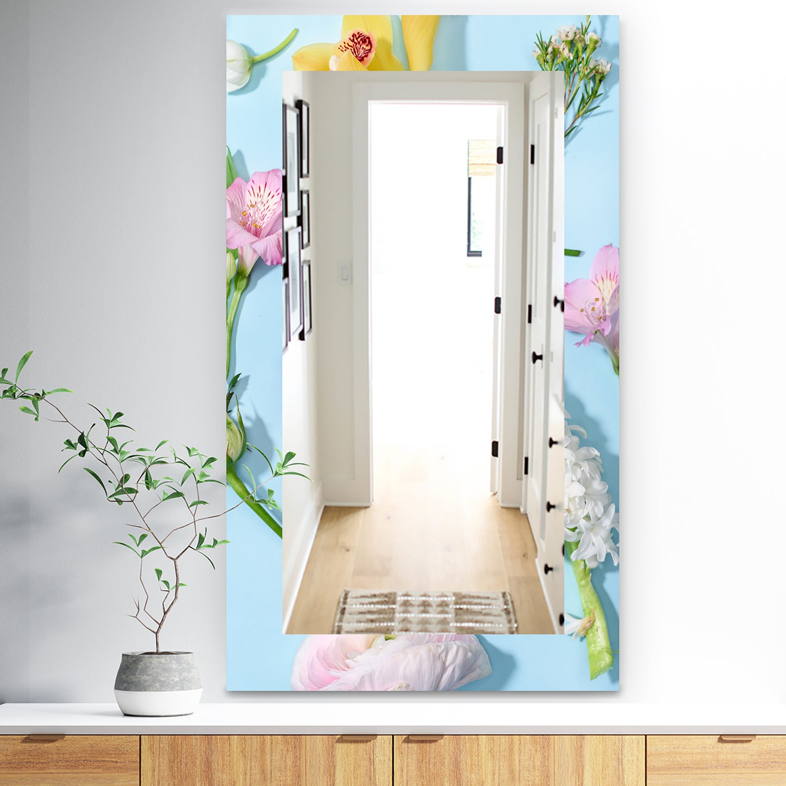 Blooming Flowers - Traditional Mirror - Vanity Mirror