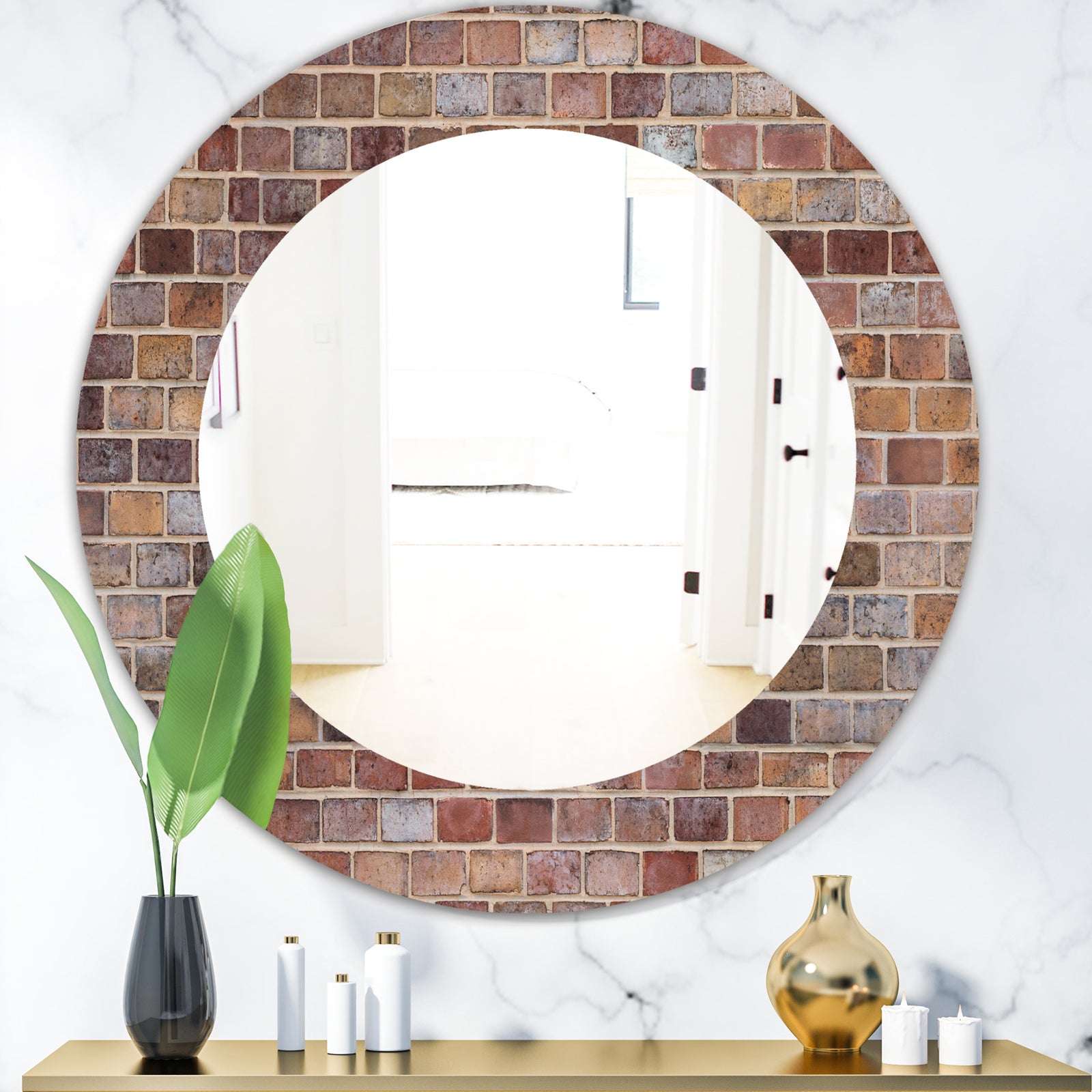 Brick III - Modern Mirror - Oval or Round Wall Mirror