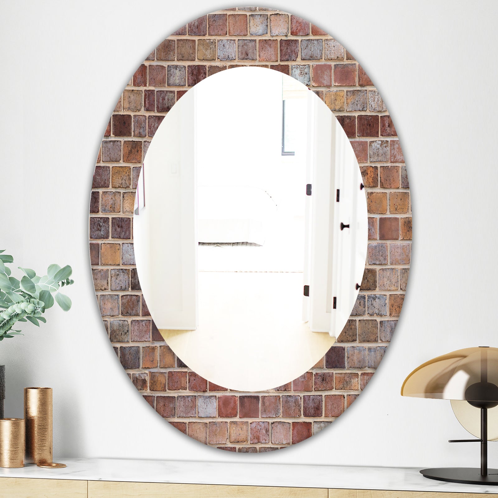 Brick III - Modern Mirror - Oval or Round Wall Mirror