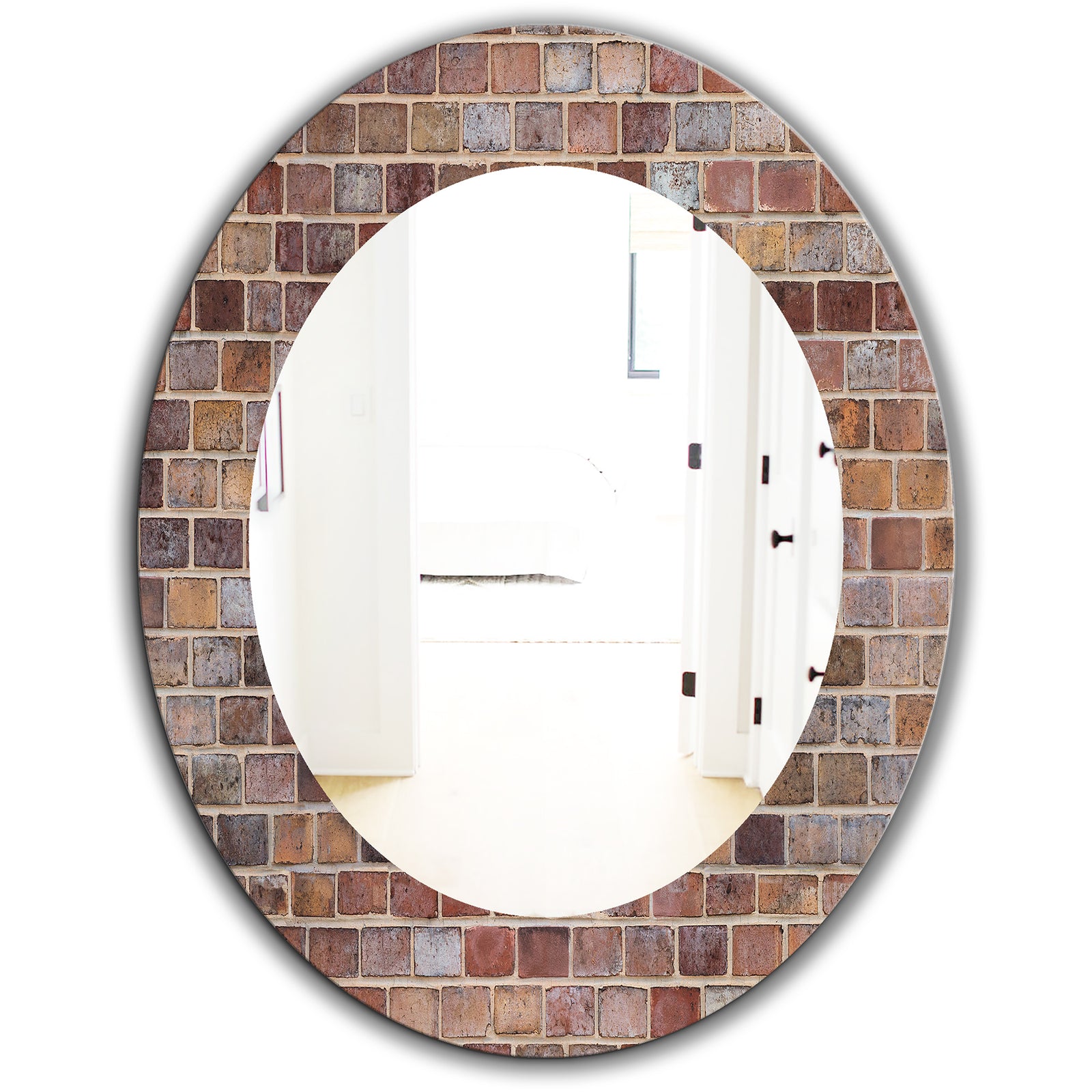 Brick III - Modern Mirror - Oval or Round Wall Mirror