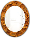 Concentric Paint Rings In Earthy Gold Brown - Mid-Century Mirror - Oval or Round Wall Mirror