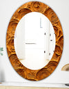 Concentric Paint Rings In Earthy Gold Brown - Mid-Century Mirror - Oval or Round Wall Mirror