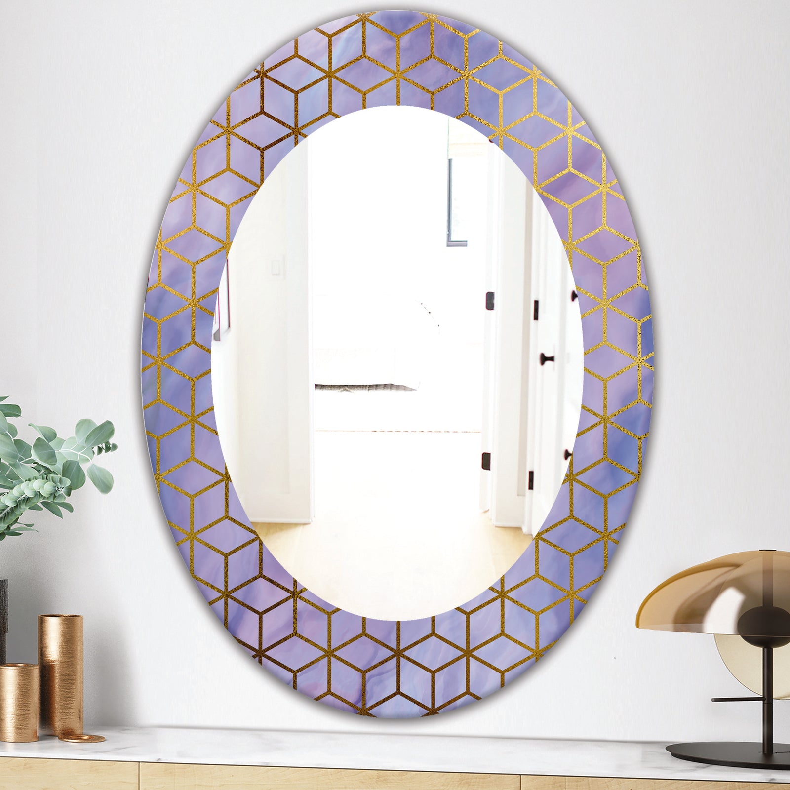 Capital Gold Honeycomb 5 - Modern Mirror - Oval or Round Wall Mirror