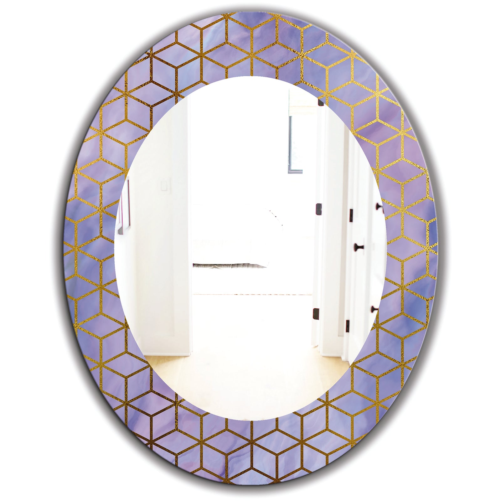 Capital Gold Honeycomb 5 - Modern Mirror - Oval or Round Wall Mirror