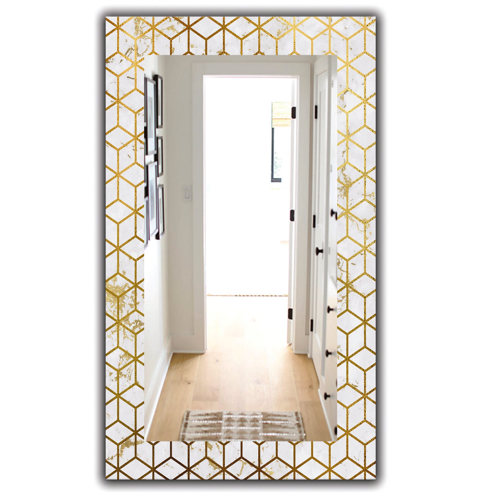 Capital Gold Honeycomb 6 - Modern Mirror - Wall Mirror