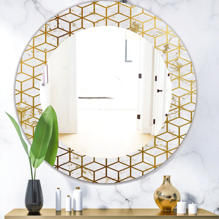 Capital Gold Honeycomb 6 - Modern Mirror - Frameless Oval or Round Wall Mirror