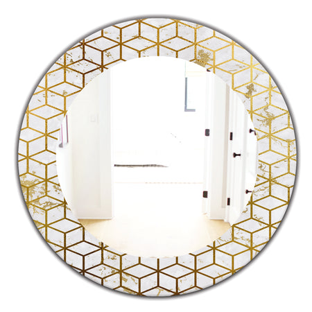 Capital Gold Honeycomb 6 - Modern Mirror - Frameless Oval or Round Wall Mirror