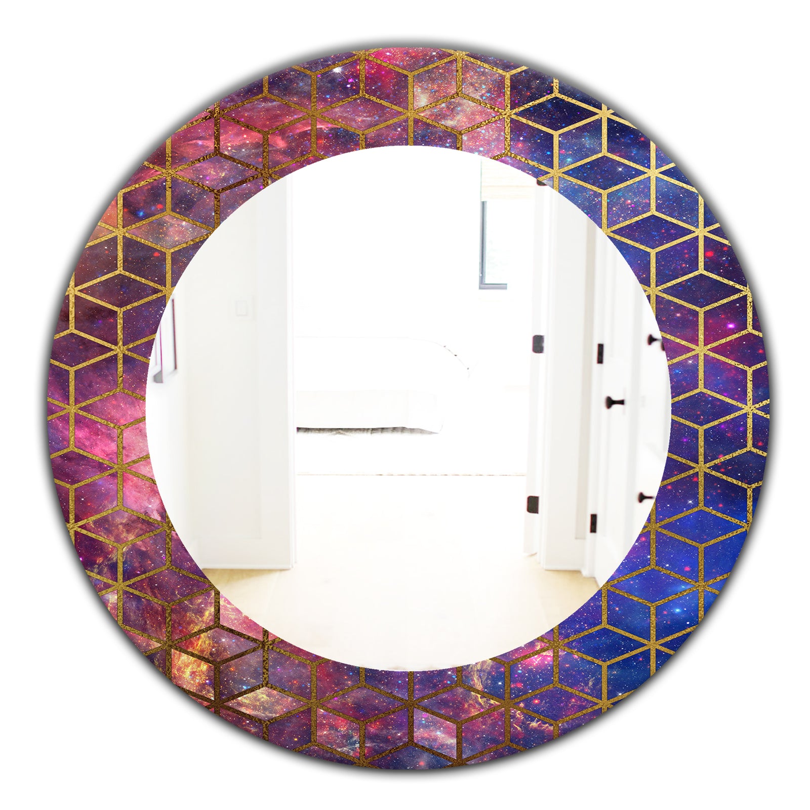 Capital Gold Honeycomb 8 - Modern Mirror - Frameless Oval or Round Wall Mirror