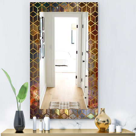 Capital Gold Honeycomb 9 - Modern Mirror - Frameless Wall Mirror