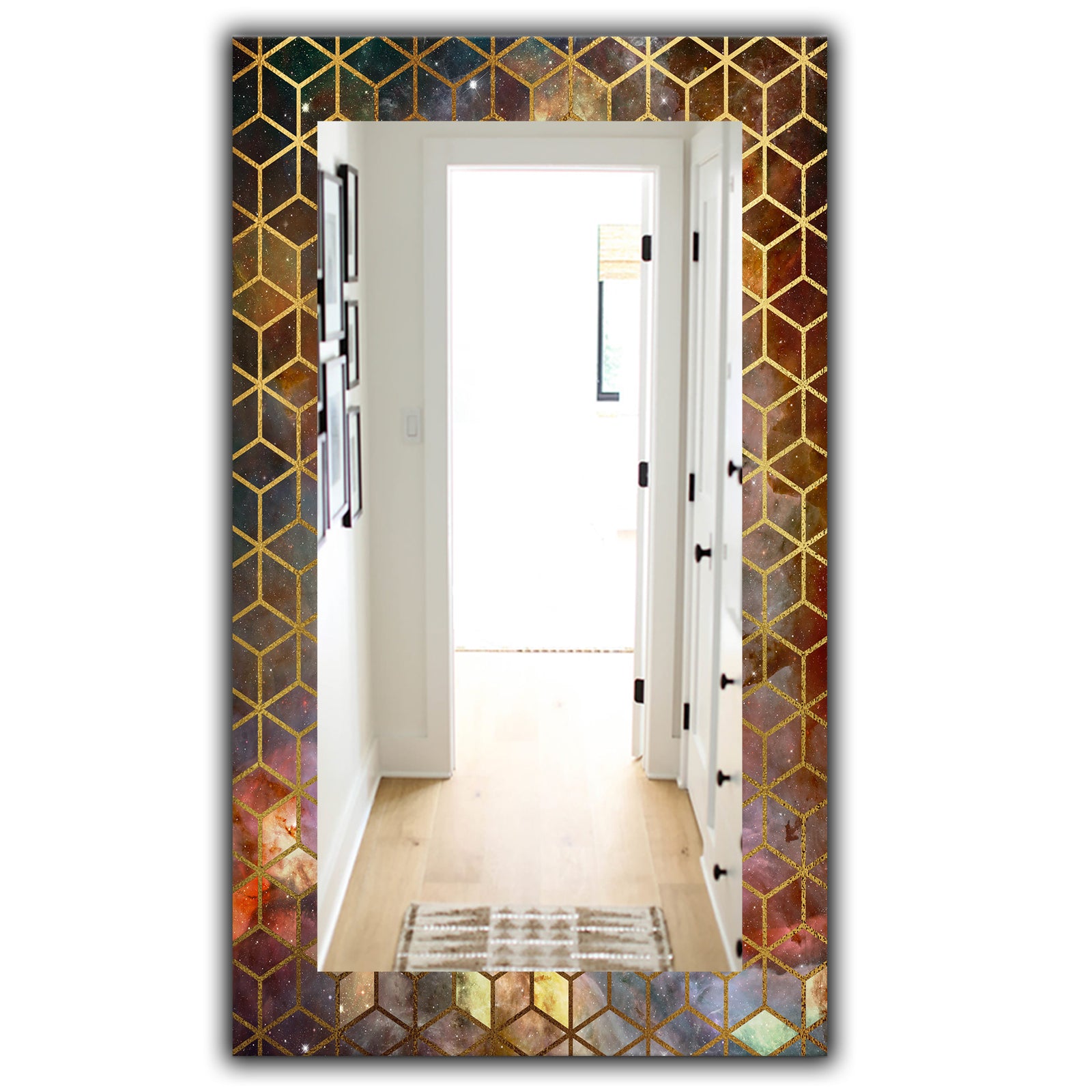 Capital Gold Honeycomb 9 - Modern Mirror - Frameless Wall Mirror