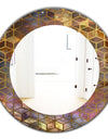 Capital Gold Honeycomb 9 - Modern Round Mirror - Frameless Oval or Round Wall Mirror