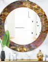 Capital Gold Honeycomb 9 - Modern Round Mirror - Frameless Oval or Round Wall Mirror