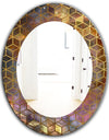 Capital Gold Honeycomb 9 - Modern Round Mirror - Frameless Oval or Round Wall Mirror