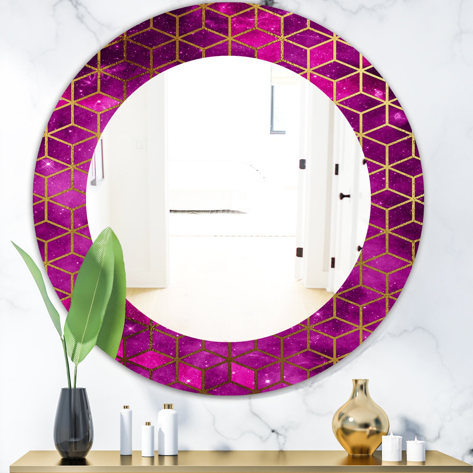Capital Gold Honeycomb 10 - Modern Mirror - Oval or Round Wall Mirror