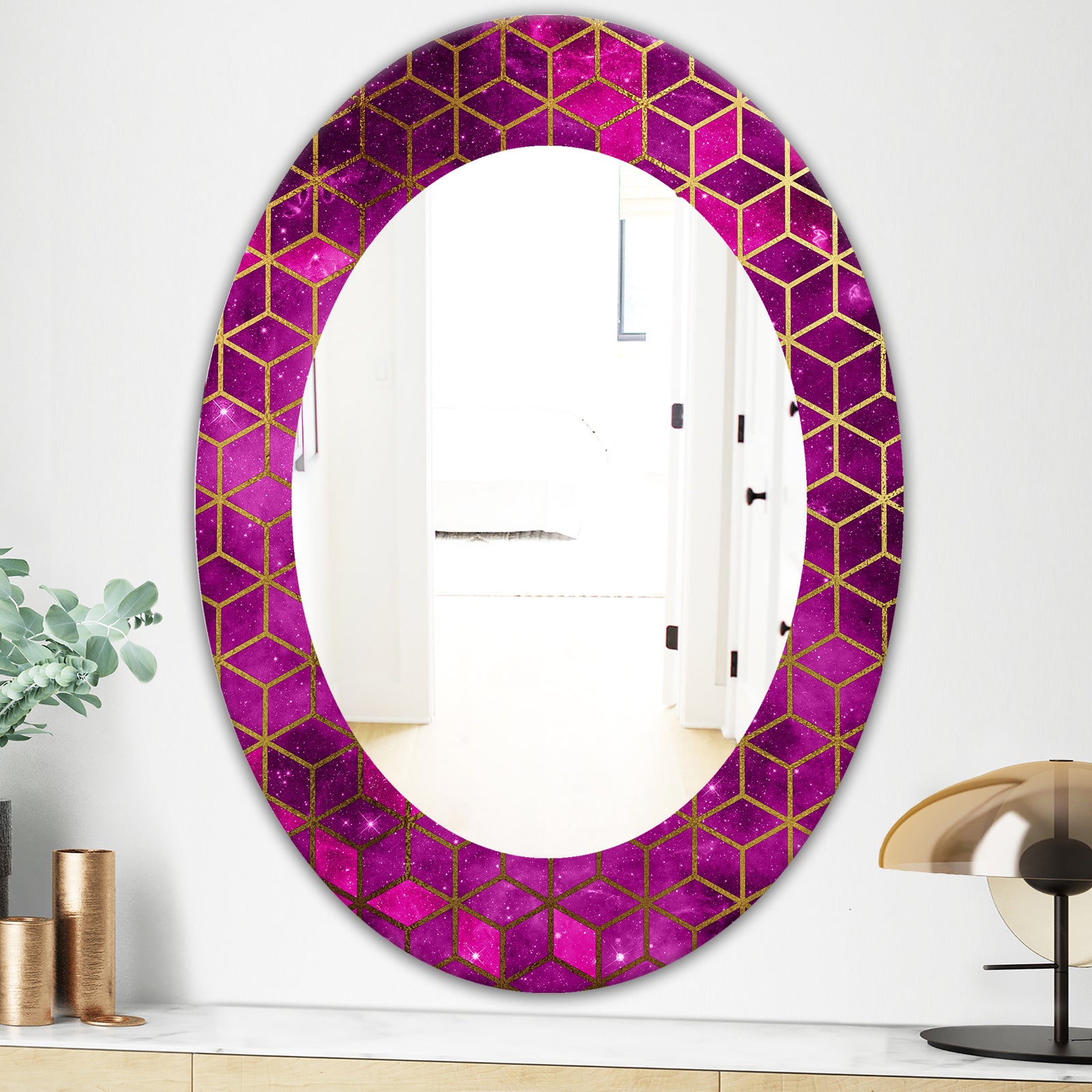 Capital Gold Honeycomb 10 - Modern Mirror - Oval or Round Wall Mirror