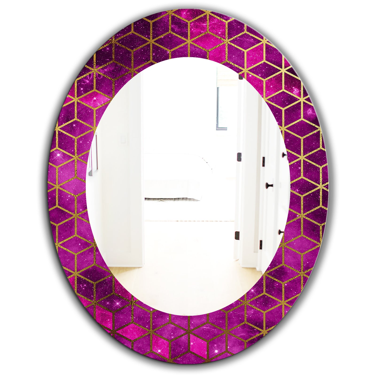 Capital Gold Honeycomb 10 - Modern Mirror - Oval or Round Wall Mirror