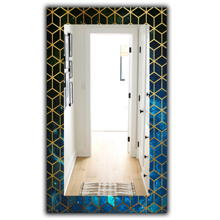Capital Gold Honeycomb 11 - Modern Vanity Mirror - Frameless Contemporary Wall Mirror
