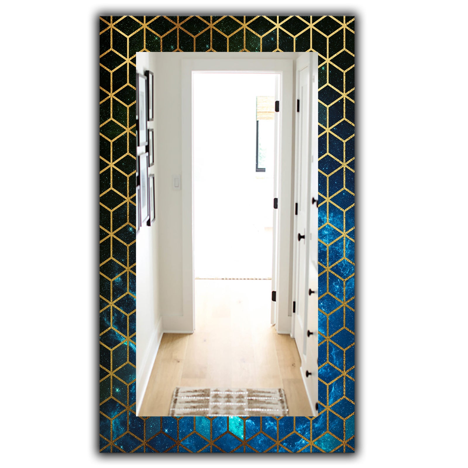 Capital Gold Honeycomb 11 - Modern Vanity Mirror - Frameless Contemporary Wall Mirror
