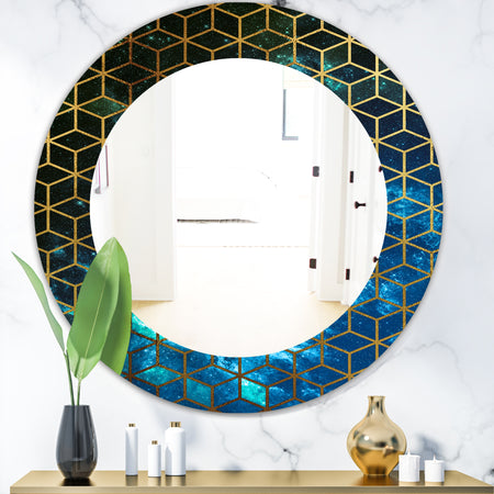 Capital Gold Honeycomb 11 - Modern Mirror - Frameless Oval or Round Wall Mirror