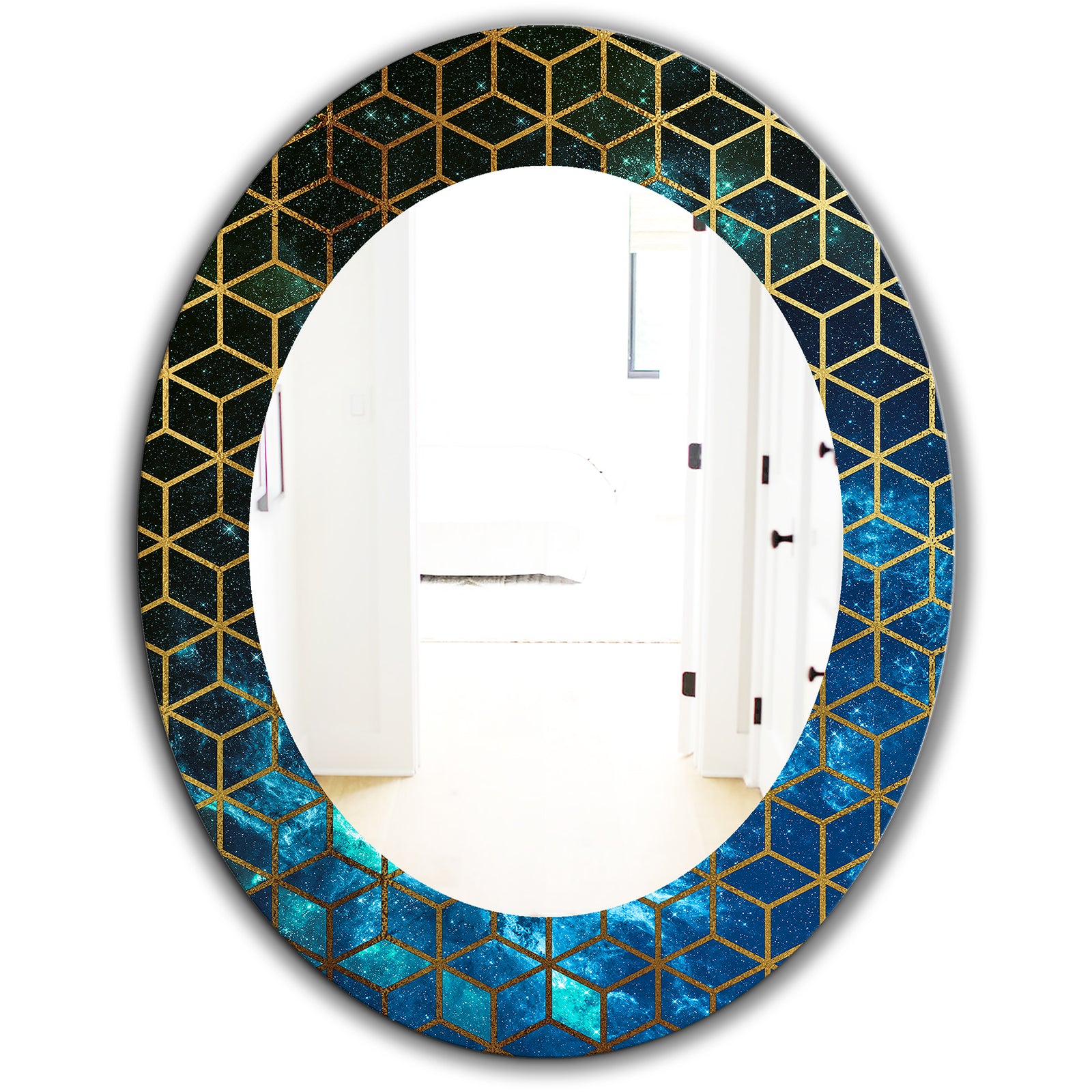 Capital Gold Honeycomb 11 - Modern Mirror - Frameless Oval or Round Wall Mirror