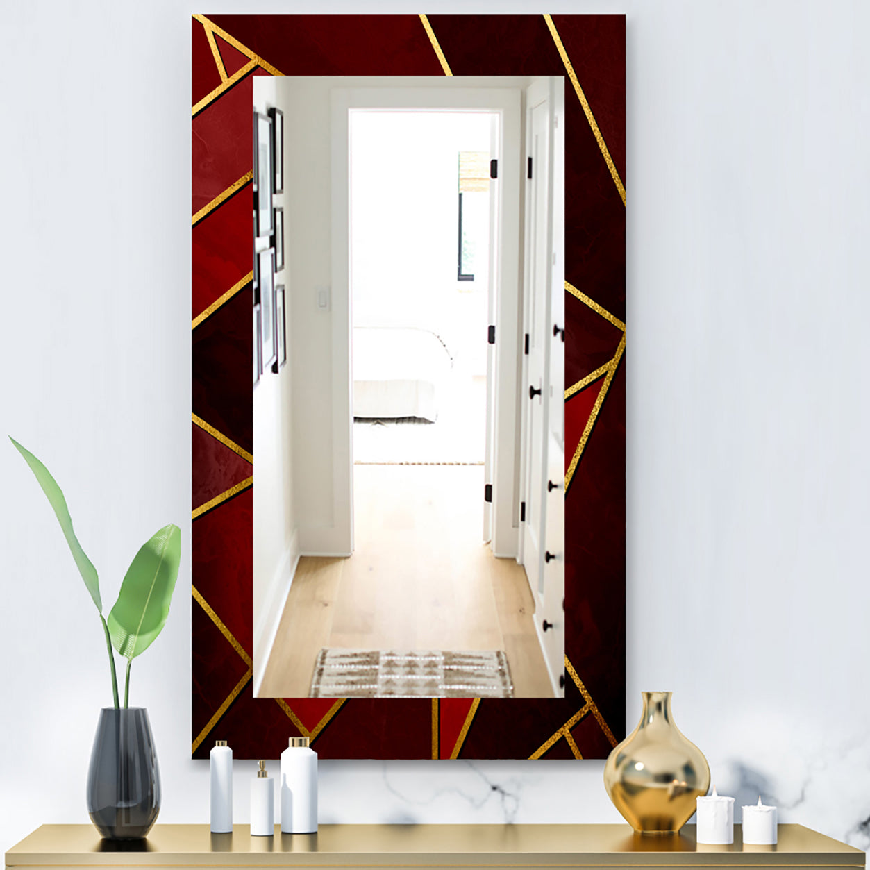 Capital Gold Honeycomb 12 - Modern Mirror - Frameless Contemporary Bathroom Mirror