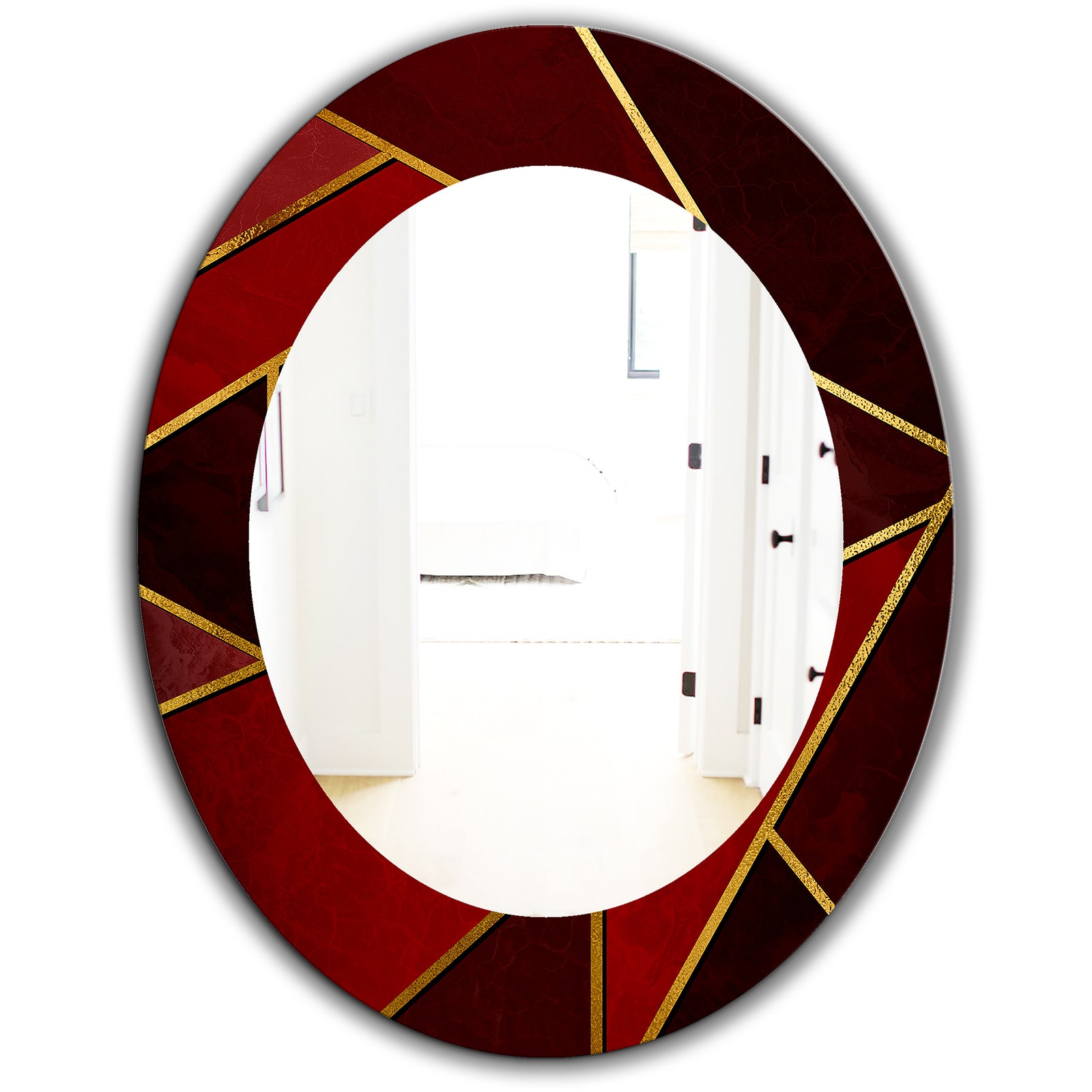 Capital Gold Honeycomb 12 - Modern Mirror - Frameless Contemporary Oval or Round Bathroom Mirror