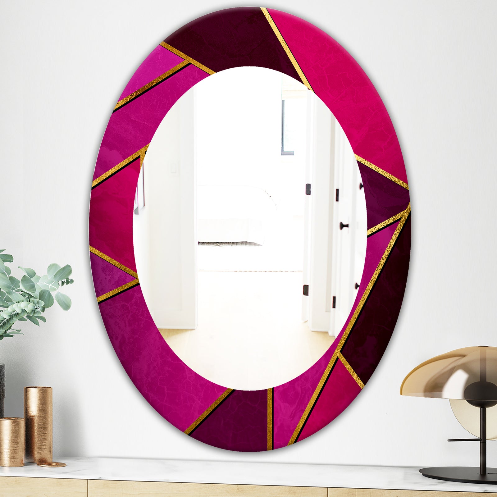 Capital Gold Honeycomb 2 - Modern Mirror - Oval or Round Wall Mirror