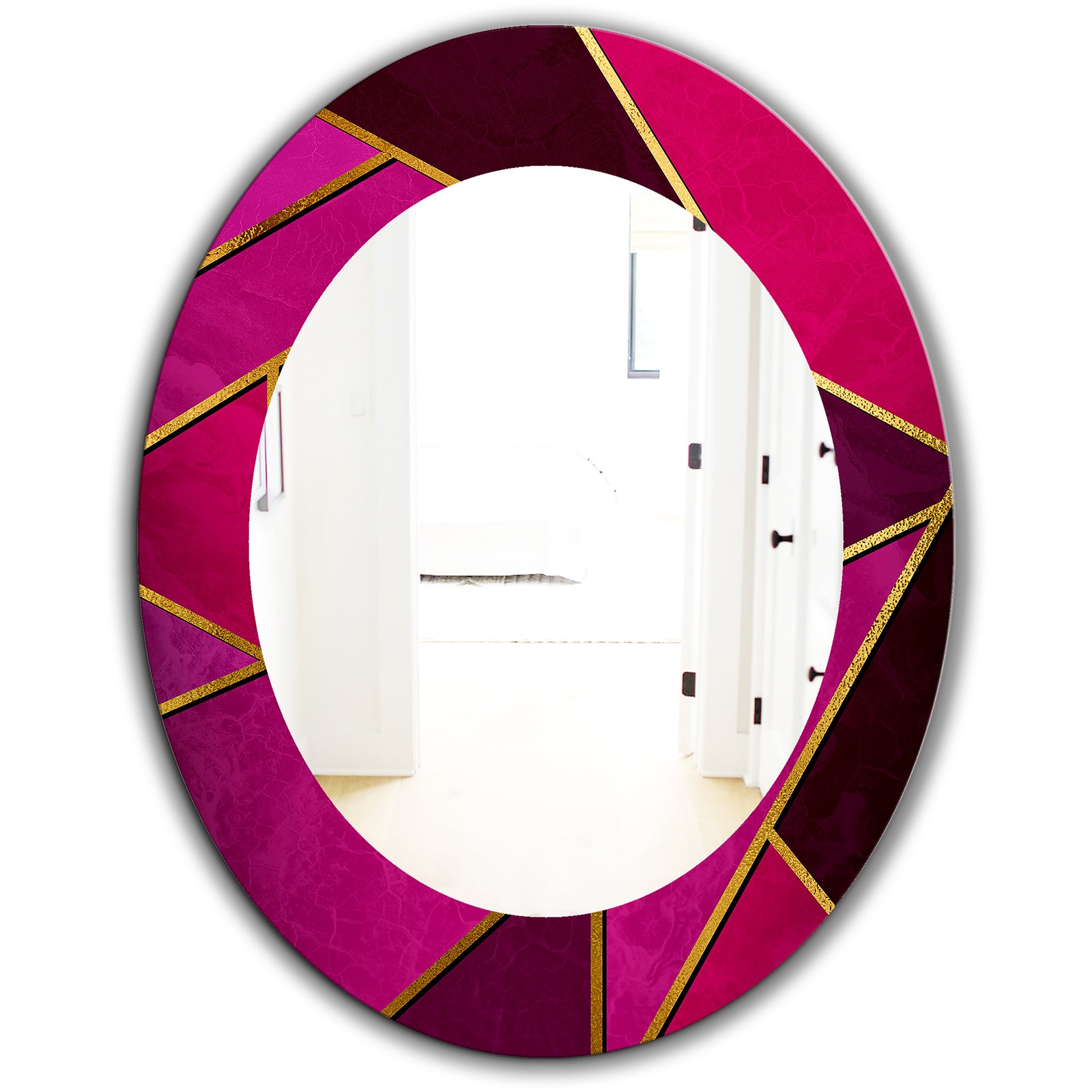 Capital Gold Honeycomb 2 - Modern Mirror - Oval or Round Wall Mirror