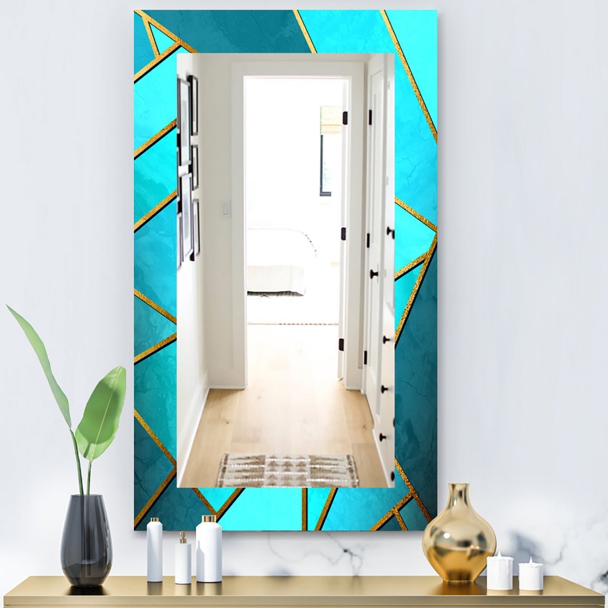 Capital Gold Honeycomb 3 - Modern Mirror - Wall Mirror