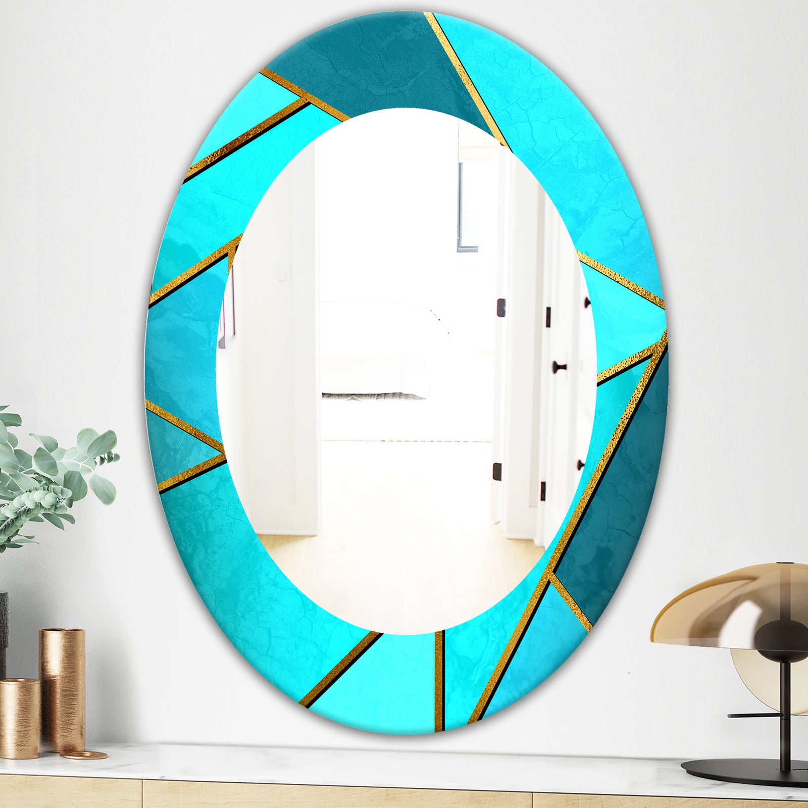 Capital Gold Honeycomb 3 - Modern Mirror - Oval or Round Wall Mirror