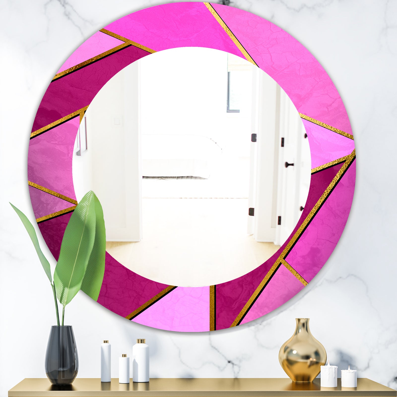 Capital Gold Honeycomb 4 - Modern Mirror - Oval or Round Wall Mirror