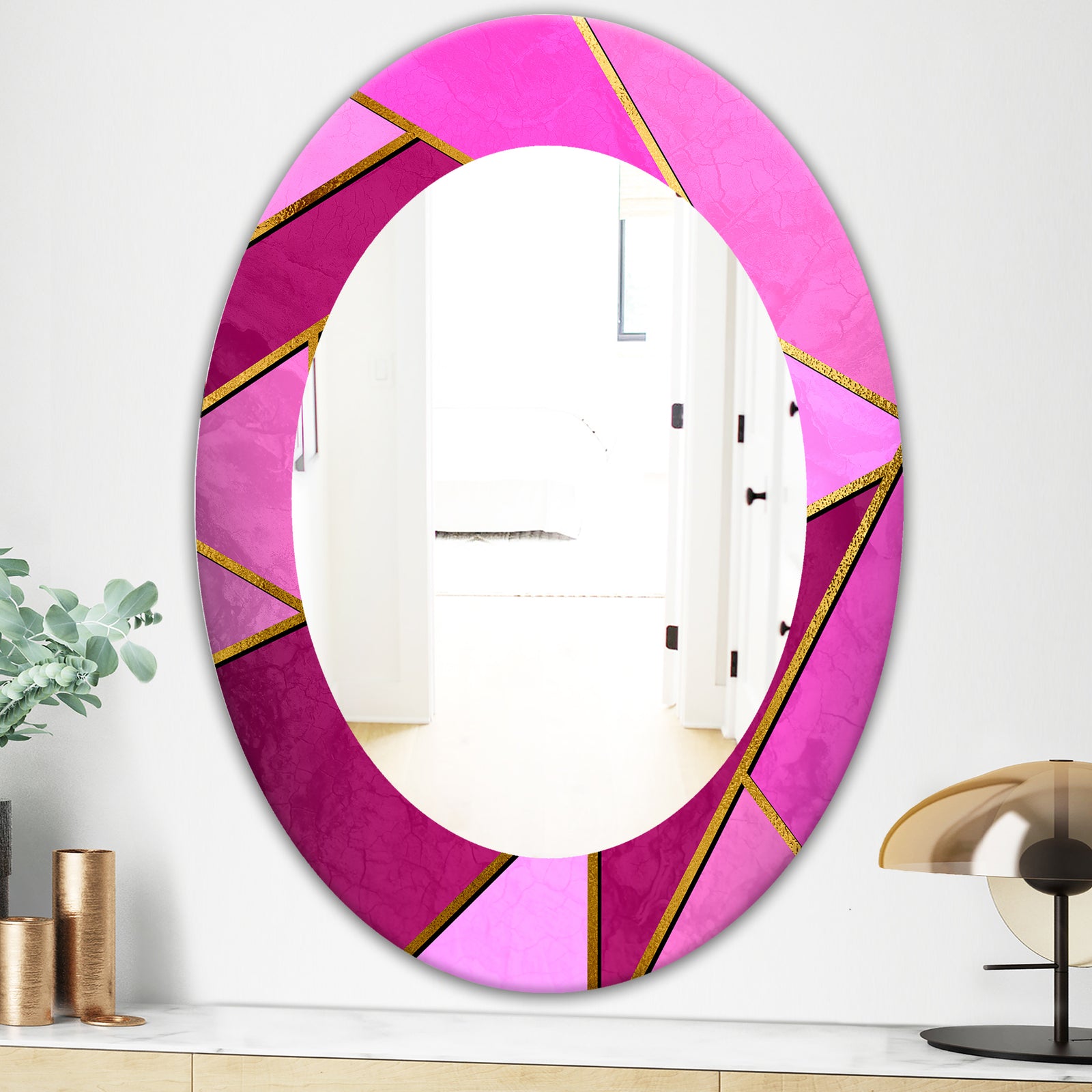 Capital Gold Honeycomb 4 - Modern Mirror - Oval or Round Wall Mirror
