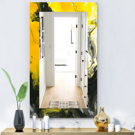 Marbled Yellow 1 - Modern Mirror - Frameless Wall Mirror