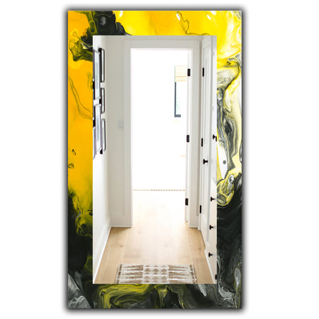 Marbled Yellow 1 - Modern Mirror - Frameless Wall Mirror