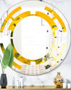 Marbled Yellow 2 - Modern Round or Oval Wall Mirror - Space
