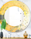 Marbled Yellow 2 - Modern Round or Oval Wall Mirror - Wave