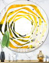 Marbled Yellow 2 - Modern Round or Oval Wall Mirror - Whirl